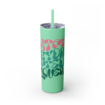 Glitter Skinny Tumbler with Matching Straw, Stay Hydrated Lover 20oz