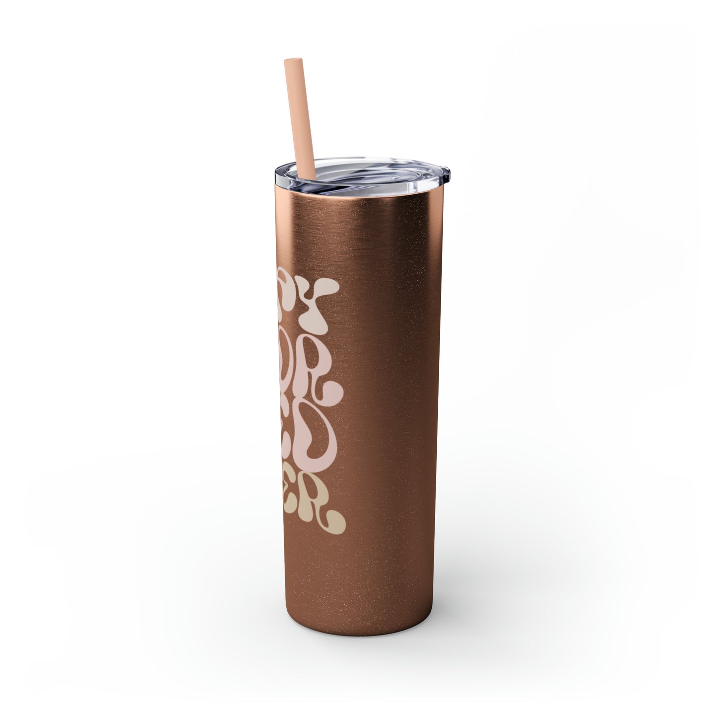 Glitter Skinny Tumbler with Matching Straw, Stay Hydrated Lover 20oz