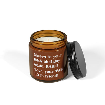 Cheers to Your 29th Birthday Again Candle – 100% Natural Soy Wax in Recycled Amber Jars