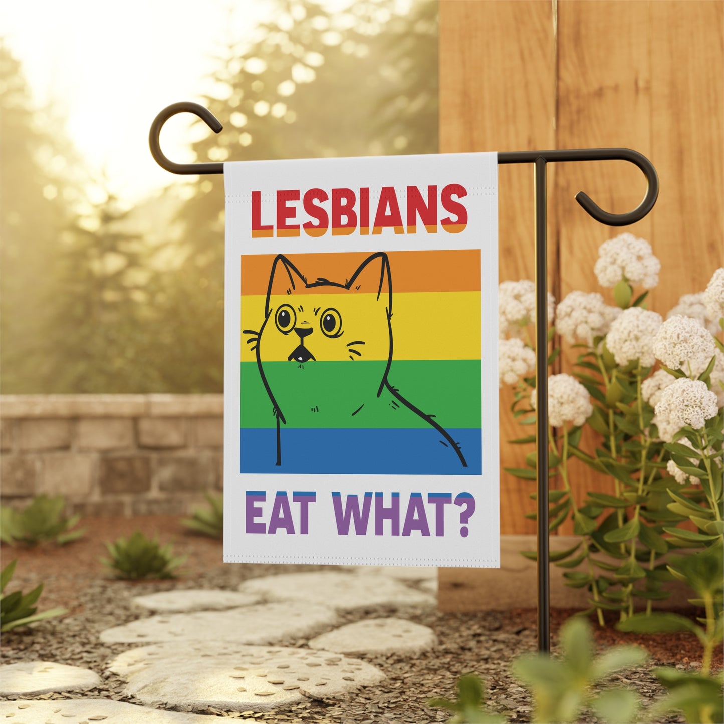 Garden & House Banner Celebrate Pride with Our 'Lesbians Eat What?' Cat Design