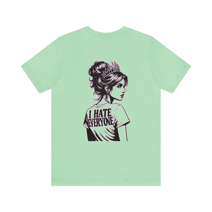 Introvert Shirt-I Hate Everyone - Unique Line Drawing in 8 Pastel Spring Colors Unisex Jersey Short Sleeve Tee