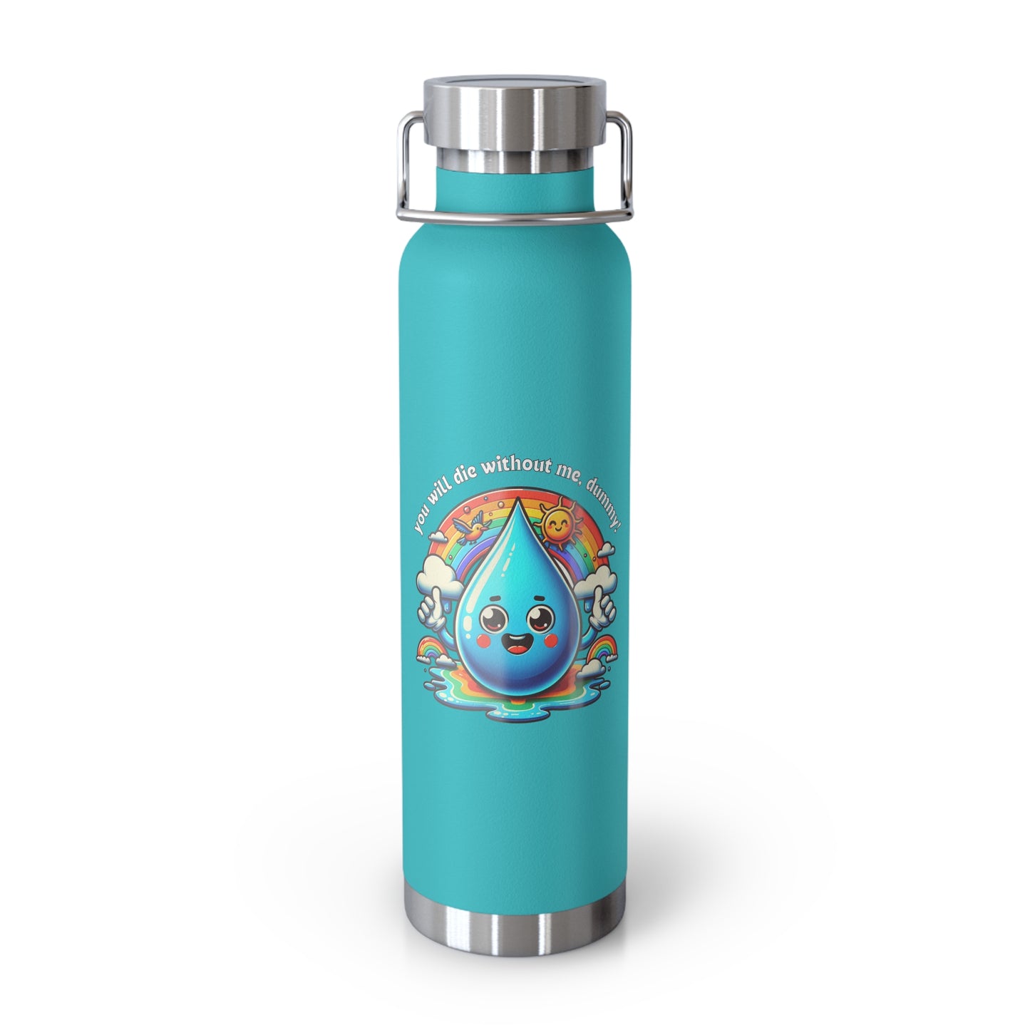 Stay Hydrated with Humor: 22oz Copper Vacuum Insulated Bottle Available in 7 Vibrant Colors