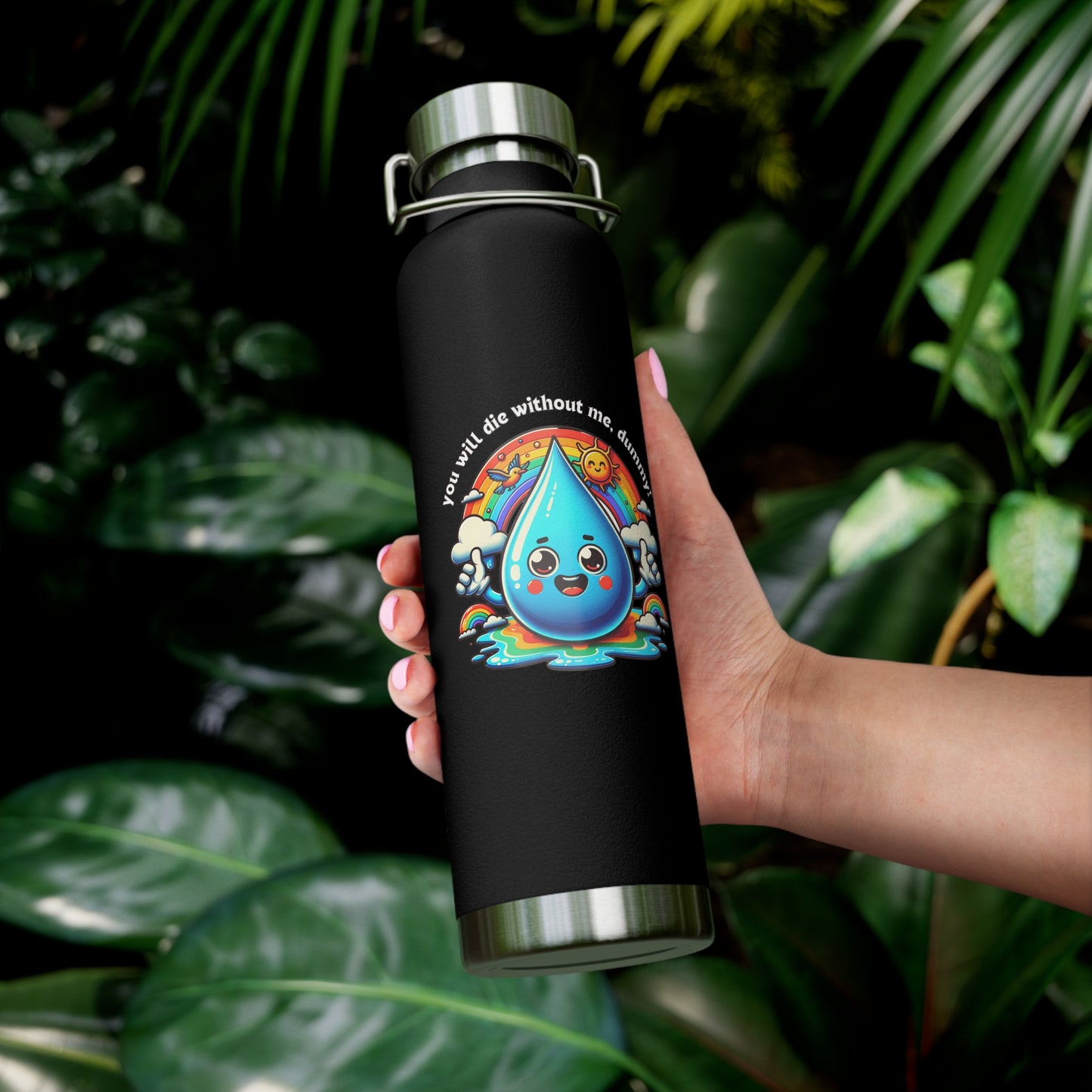 Stay Hydrated with Humor: 22oz Copper Vacuum Insulated Bottle Available in 7 Vibrant Colors