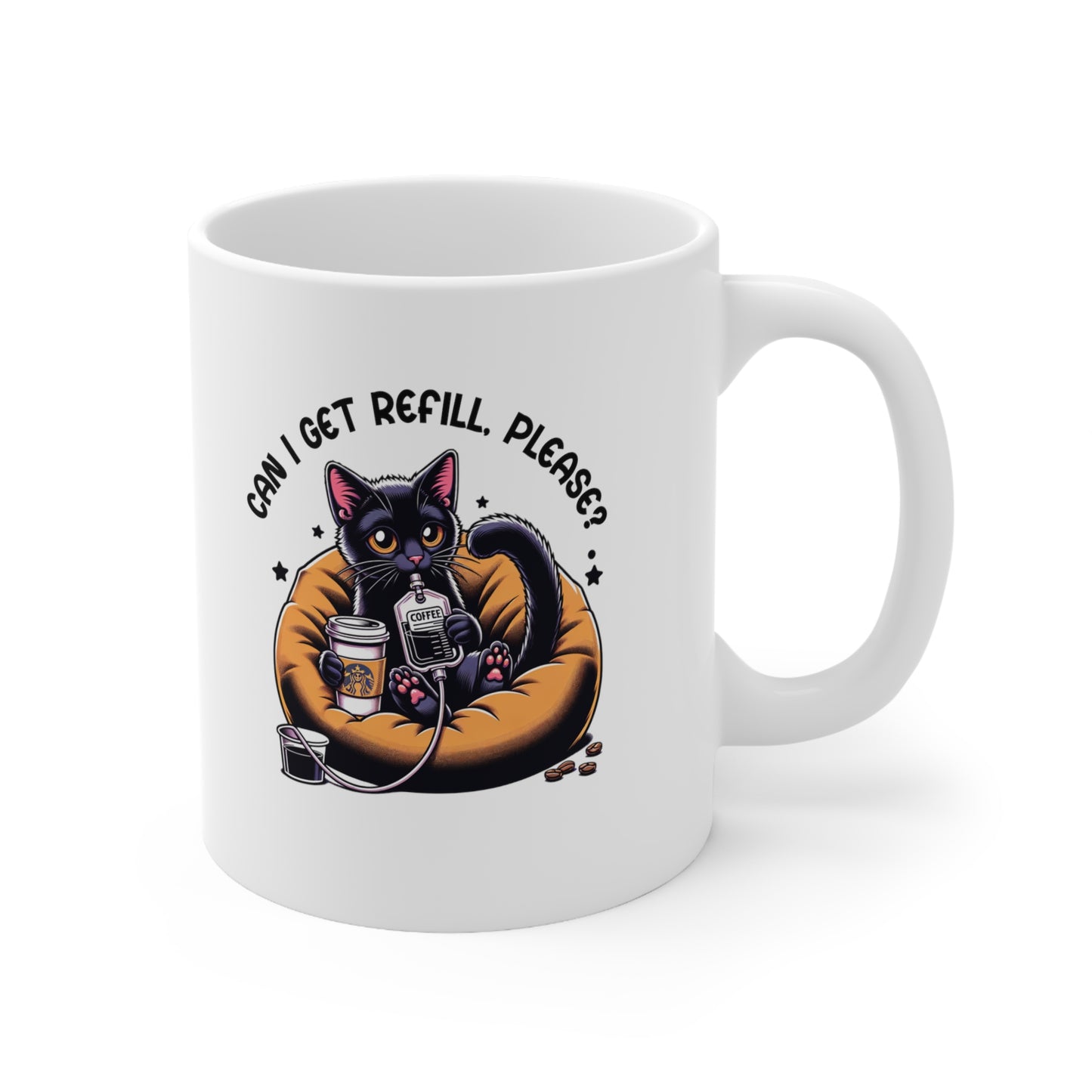 Cat Lovers and Coffee Refill Enthusiasts Ceramic Mug 11oz