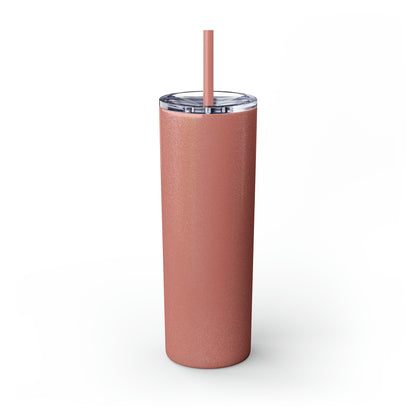 Glitter Skinny Tumbler with Matching Straw, Stay Hydrated Lover 20oz