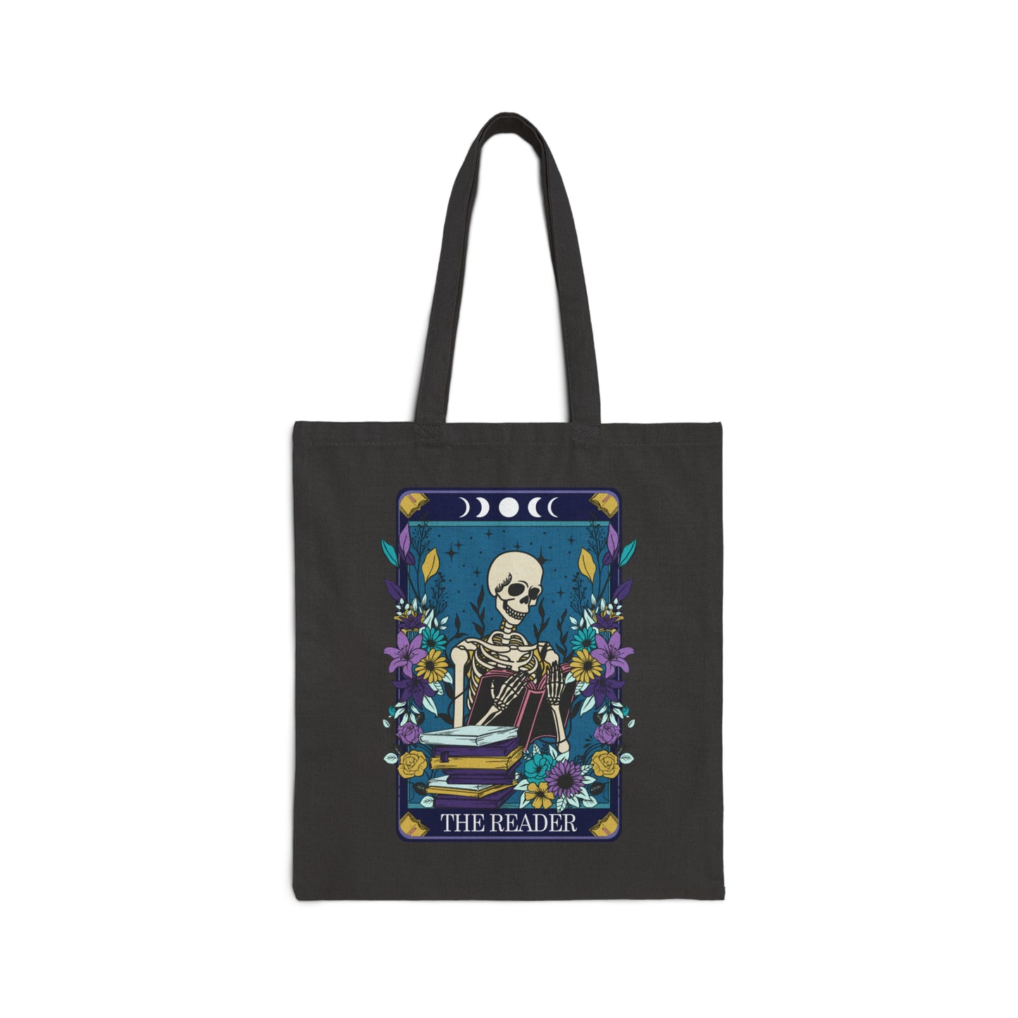 Reader Tarot Card Tote Bag | 100% Cotton Canvas | Natural & Black Colors 100% Cotton Canvas