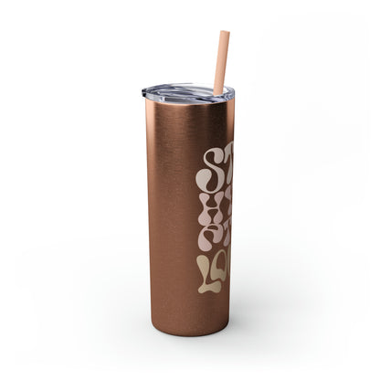 Glitter Skinny Tumbler with Matching Straw, Stay Hydrated Lover 20oz