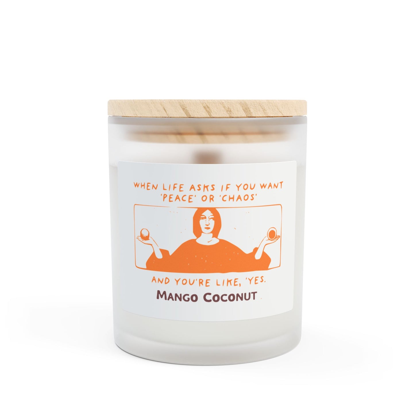 Peace & Chaos Funny Frosted Glass Candle, 11oz, 8 scents