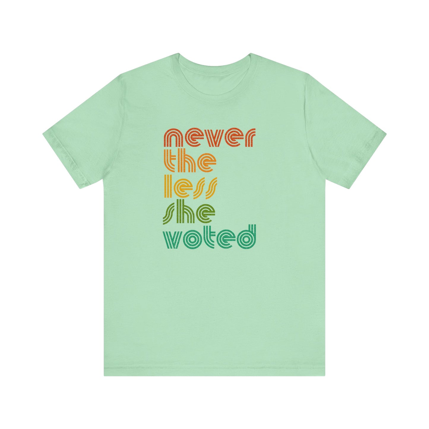 Retro 'Nevertheless, She Voted' Unisex Jersey Short Sleeve Tee - 7 Colors