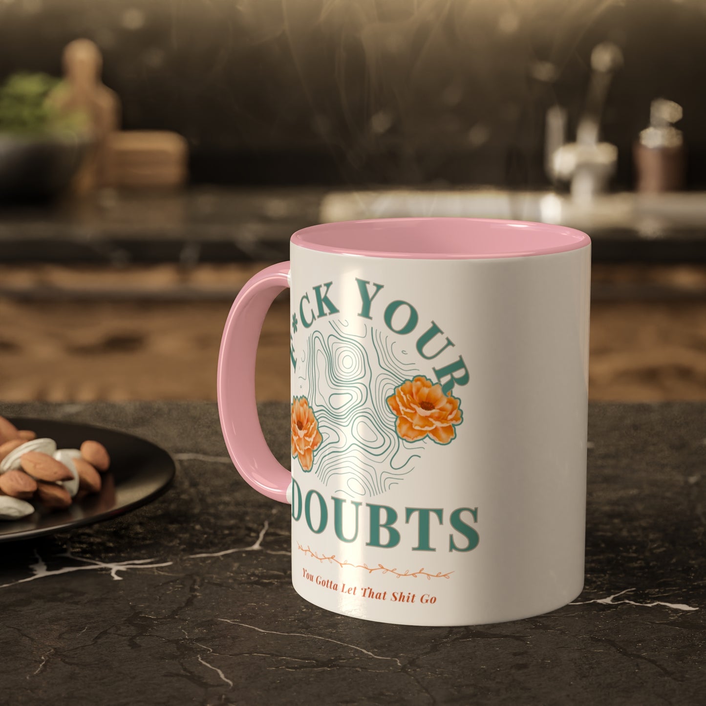 Colorful Accent Mugs, 11oz 'F*ck Your Doubts' 8 colors