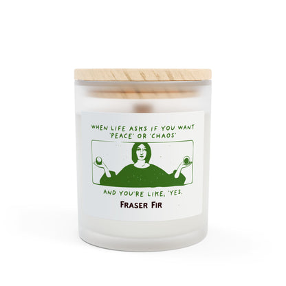 Peace & Chaos Funny Frosted Glass Candle, 11oz, 8 scents