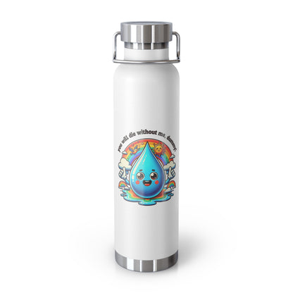 Stay Hydrated with Humor: 22oz Copper Vacuum Insulated Bottle Available in 7 Vibrant Colors