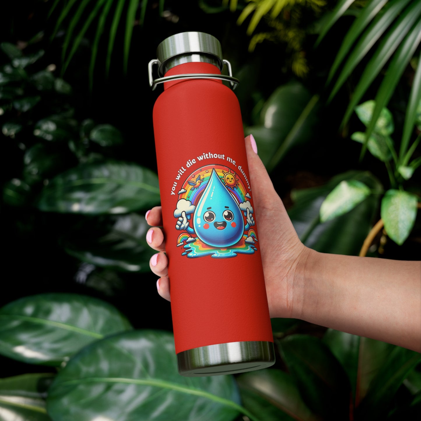 Stay Hydrated with Humor: 22oz Copper Vacuum Insulated Bottle Available in 7 Vibrant Colors