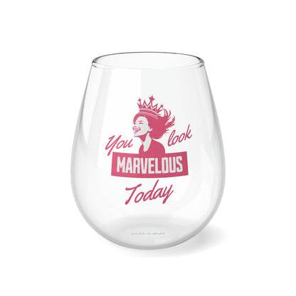 Self Care looking Marvelous Stemless Wine Glass, 11.75oz