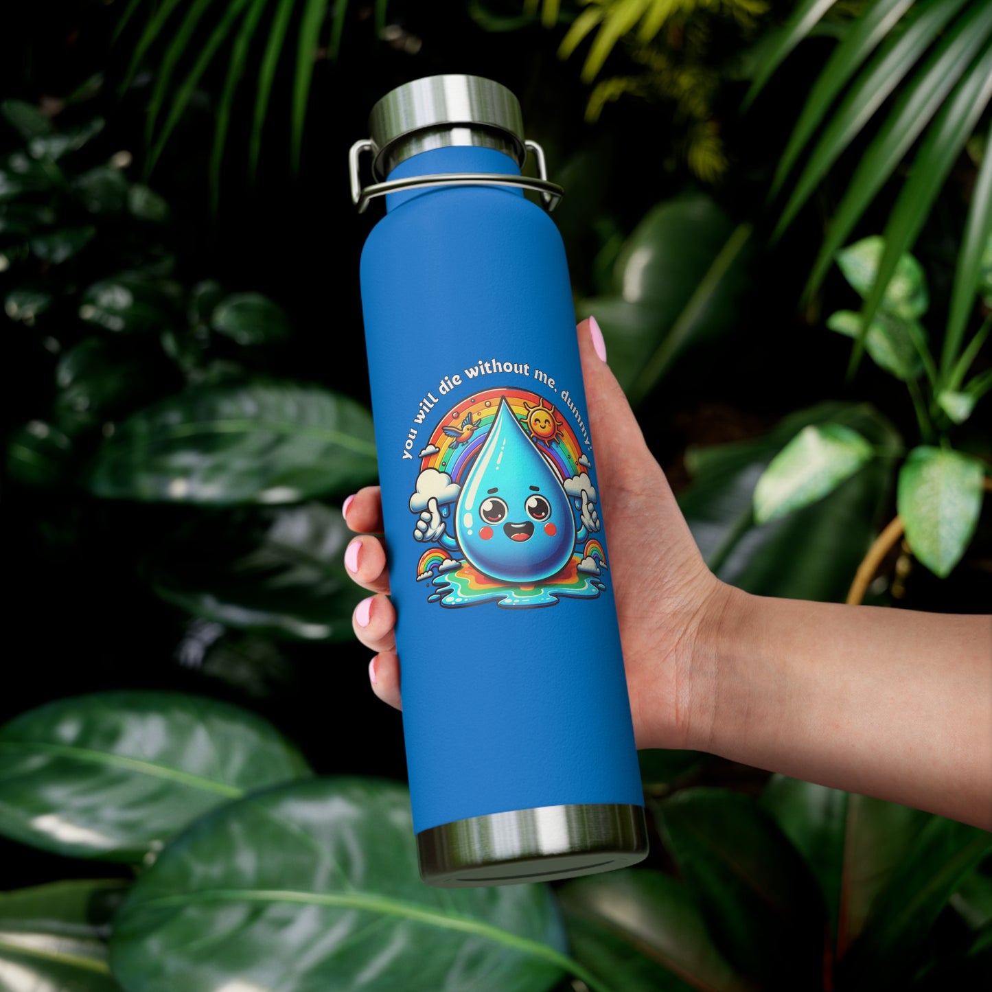 Stay Hydrated with Humor: 22oz Copper Vacuum Insulated Bottle Available in 7 Vibrant Colors