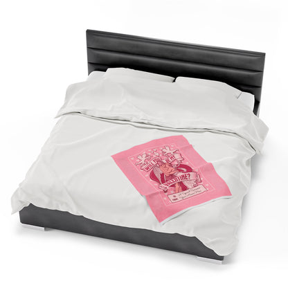 Personalized Be My Valentine Velveteen Pink Plush Blanket