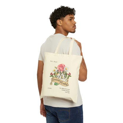 Personalized Blooms & Bliss Tote: Elevate Your Farmers Market Experience with Self-Care in Every Carry-100% Cotton Canvas Tote Bag