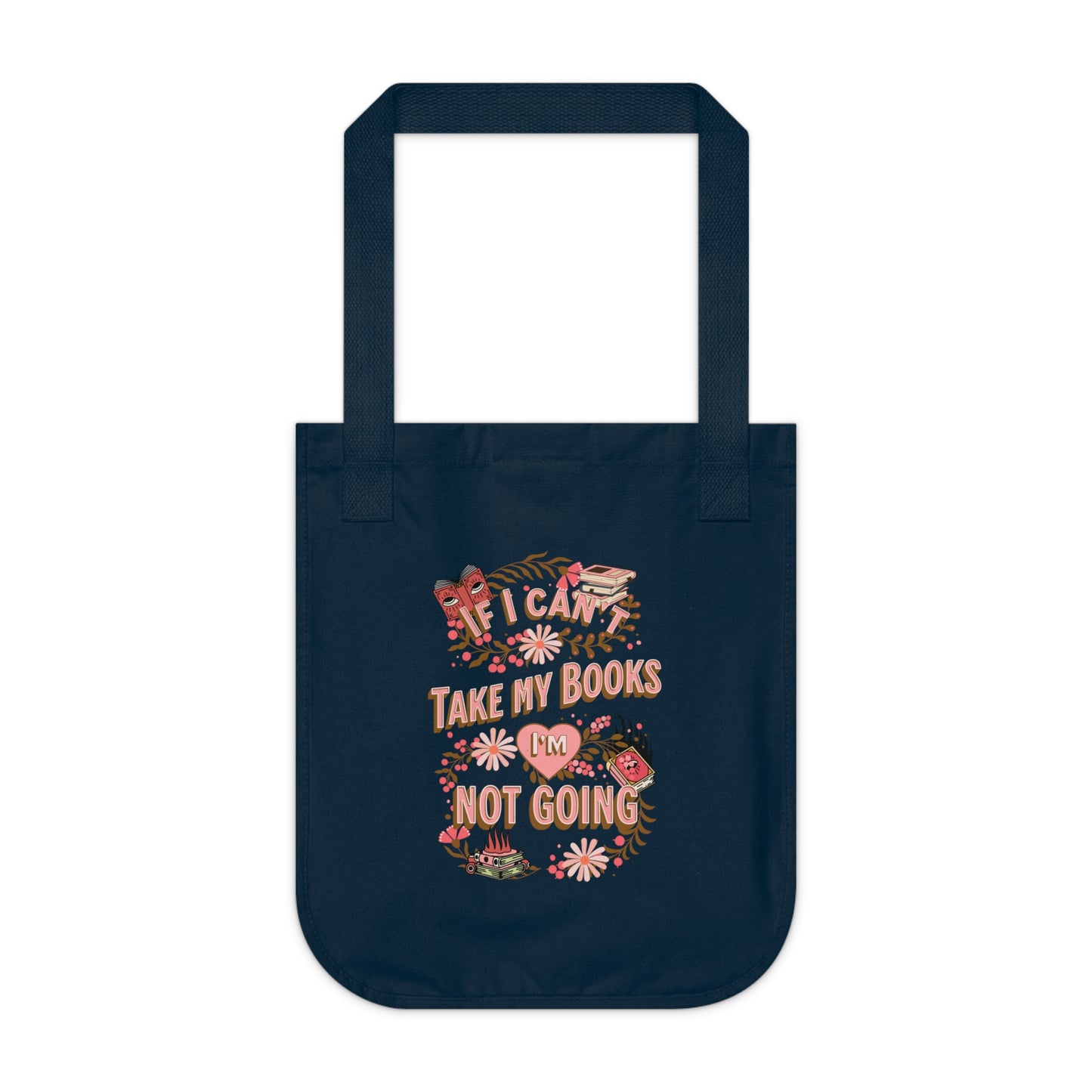 Introvert Book Bag Organic Canvas Tote Bag