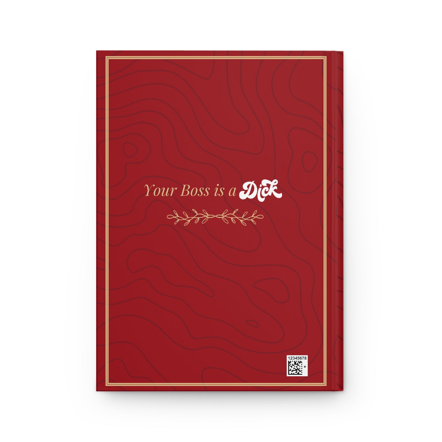 How about this: "Hey, navigate work vibes with a sleek matte-dark red hardcover journal for your thoughts and notes?"