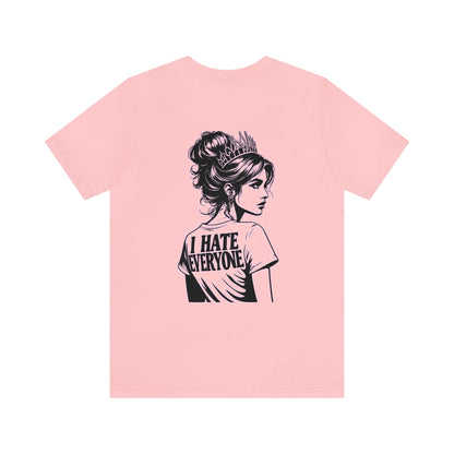 Introvert Shirt-I Hate Everyone - Unique Line Drawing in 8 Pastel Spring Colors Unisex Jersey Short Sleeve Tee