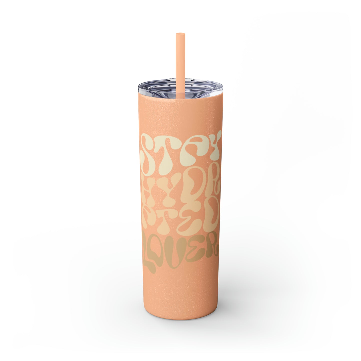 Glitter Skinny Tumbler with Matching Straw, Stay Hydrated Lover 20oz