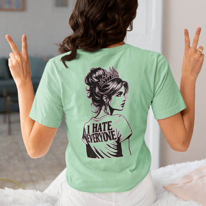 Introvert Shirt-I Hate Everyone - Unique Line Drawing in 8 Pastel Spring Colors Unisex Jersey Short Sleeve Tee