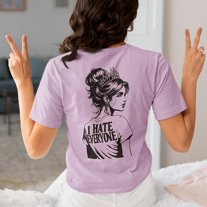 Introvert Shirt-I Hate Everyone - Unique Line Drawing in 8 Pastel Spring Colors Unisex Jersey Short Sleeve Tee