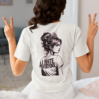 Introvert Shirt-I Hate Everyone - Unique Line Drawing in 8 Pastel Spring Colors Unisex Jersey Short Sleeve Tee