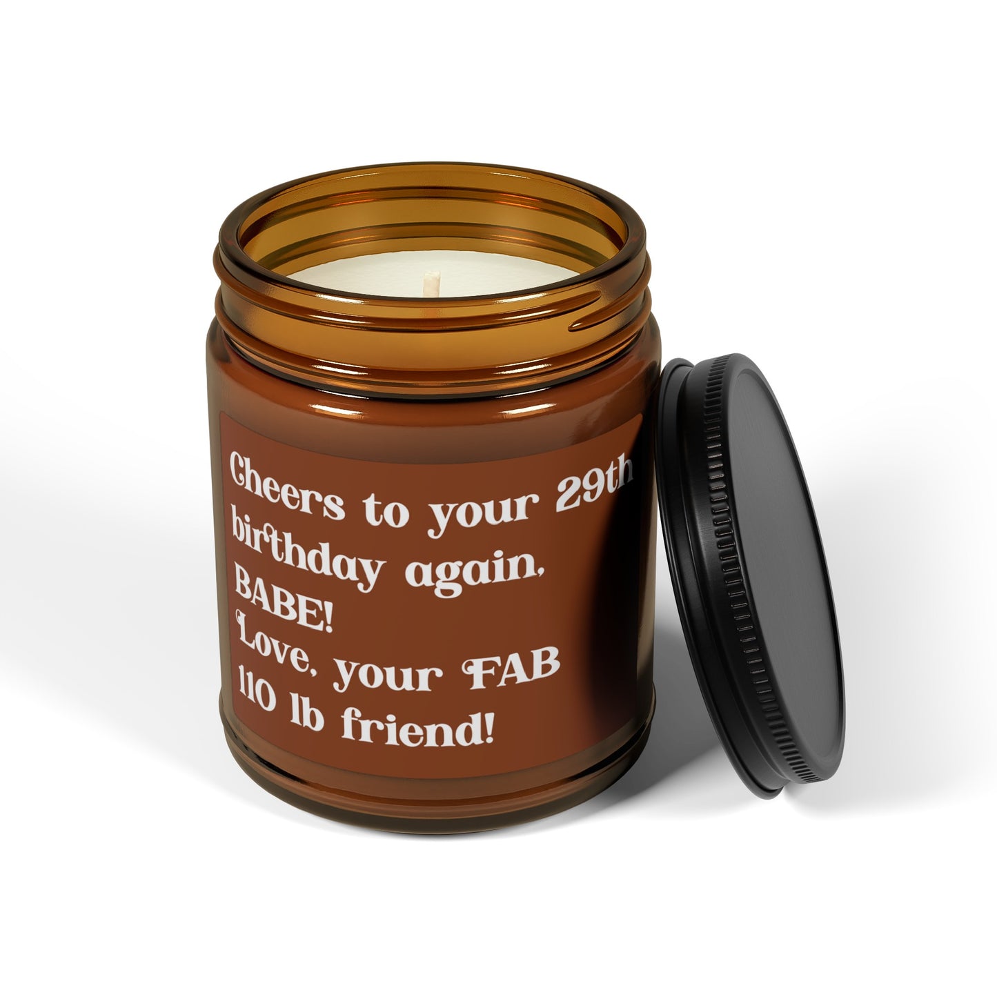 Cheers to Your 29th Birthday Again Candle – 100% Natural Soy Wax in Recycled Amber Jars