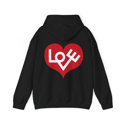 70's Inspired Design Love Heart Unisex Heavy Blend™ Hooded Sweatshirt