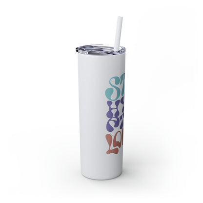 Glitter Skinny Tumbler with Matching Straw, Stay Hydrated Lover 20oz