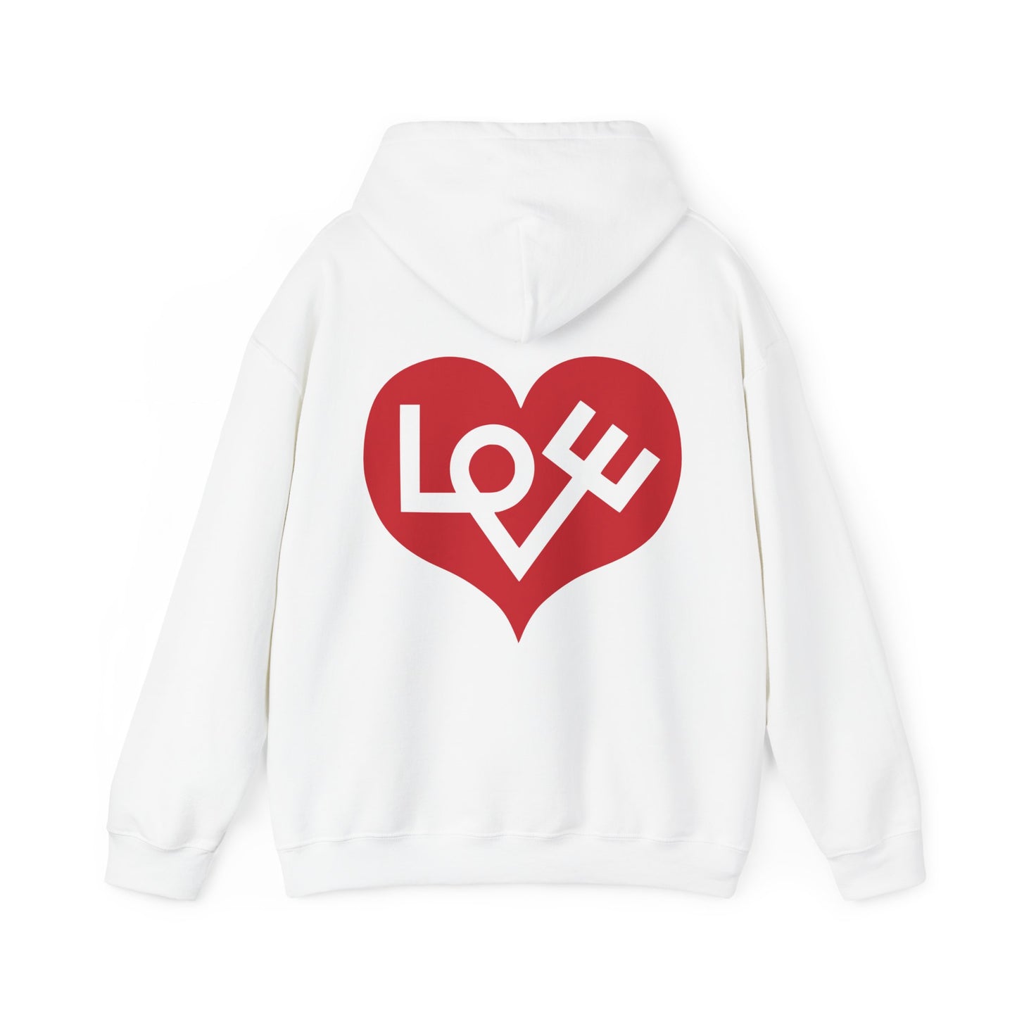 70's Inspired Design Love Heart Unisex Heavy Blend™ Hooded Sweatshirt