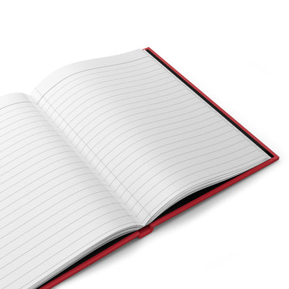 How about this: "Hey, navigate work vibes with a sleek matte-dark red hardcover journal for your thoughts and notes?"