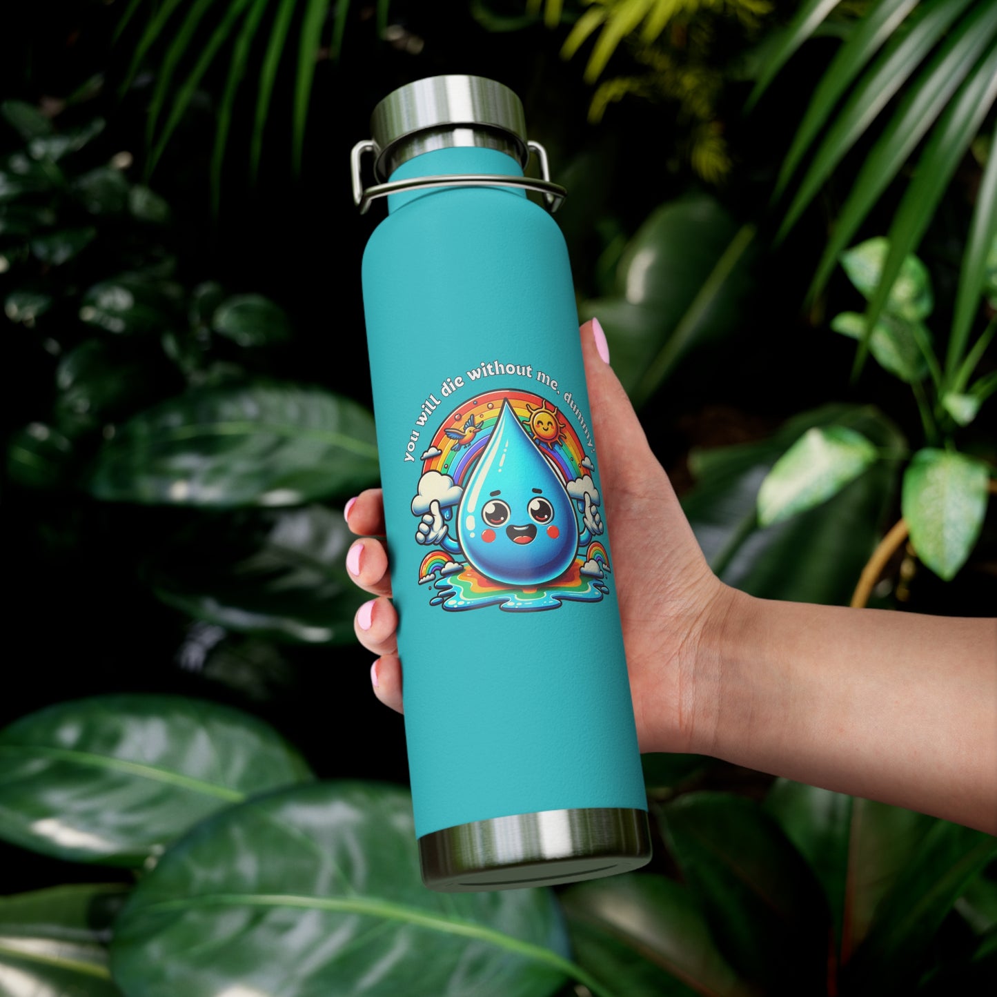 Stay Hydrated with Humor: 22oz Copper Vacuum Insulated Bottle Available in 7 Vibrant Colors