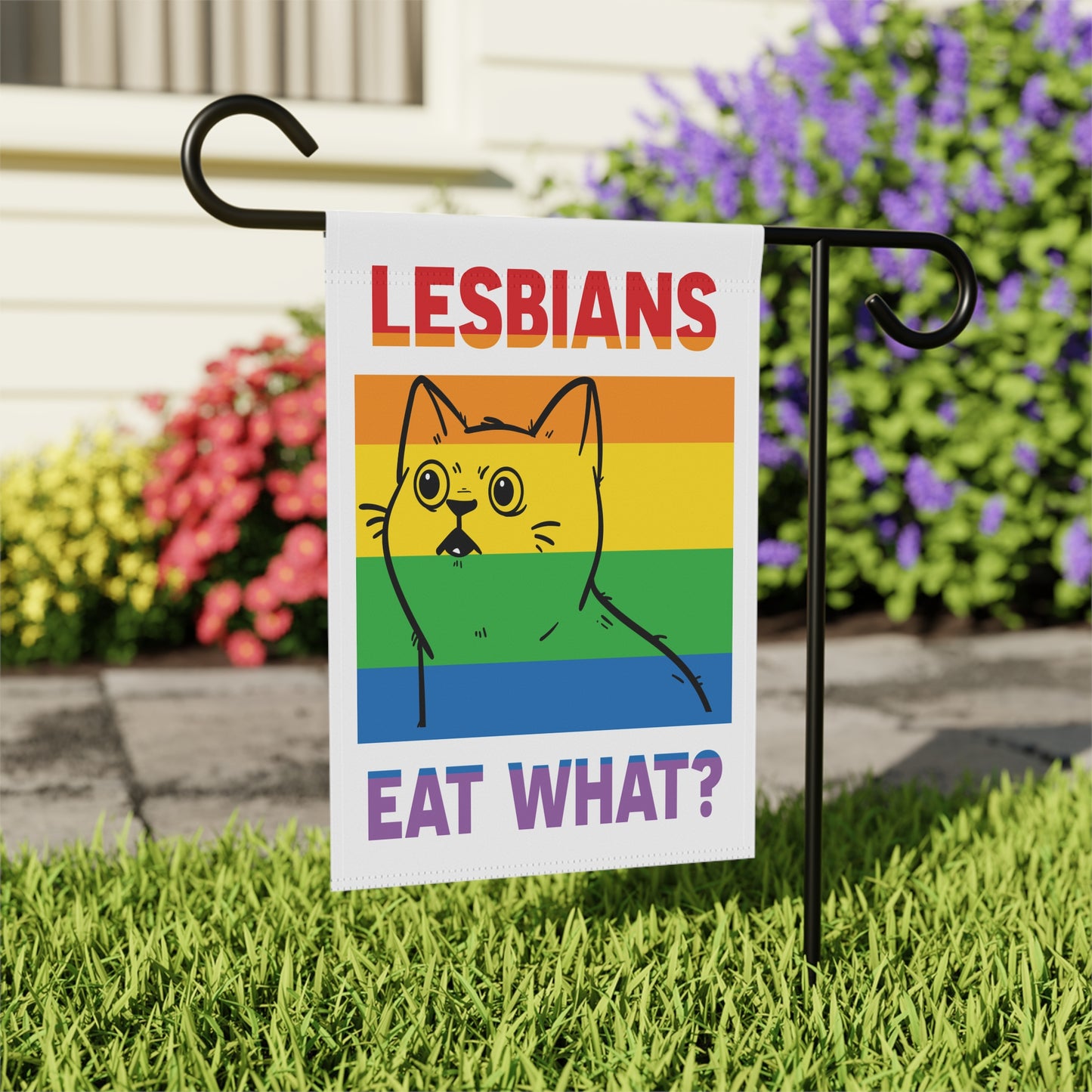 Garden & House Banner Celebrate Pride with Our 'Lesbians Eat What?' Cat Design