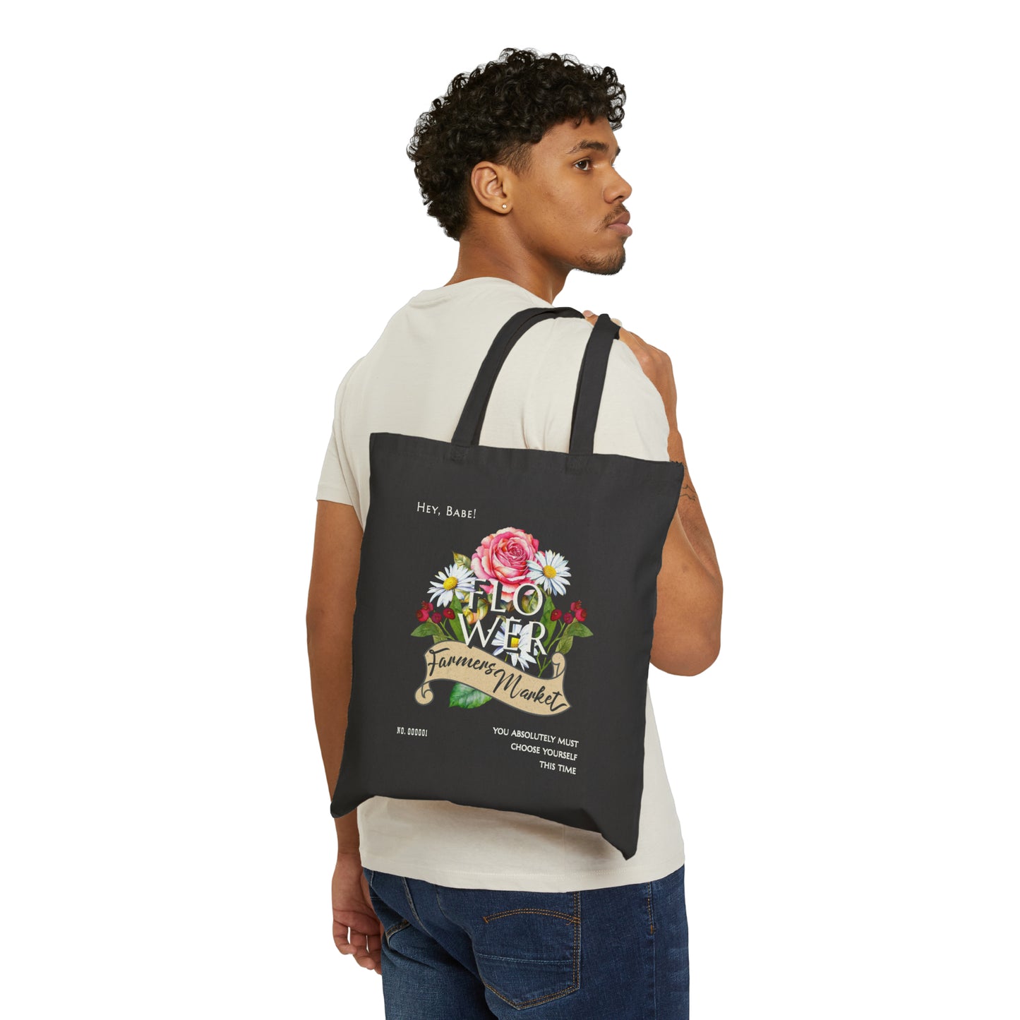 Personalized Blooms & Bliss Tote: Elevate Your Farmers Market Experience with Self-Care in Every Carry-100% Cotton Canvas Tote Bag