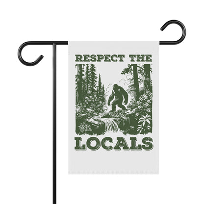 Respect the Locals Banner - Sasquatch Forest Design Available in 2 Sizes Garden & House Banner