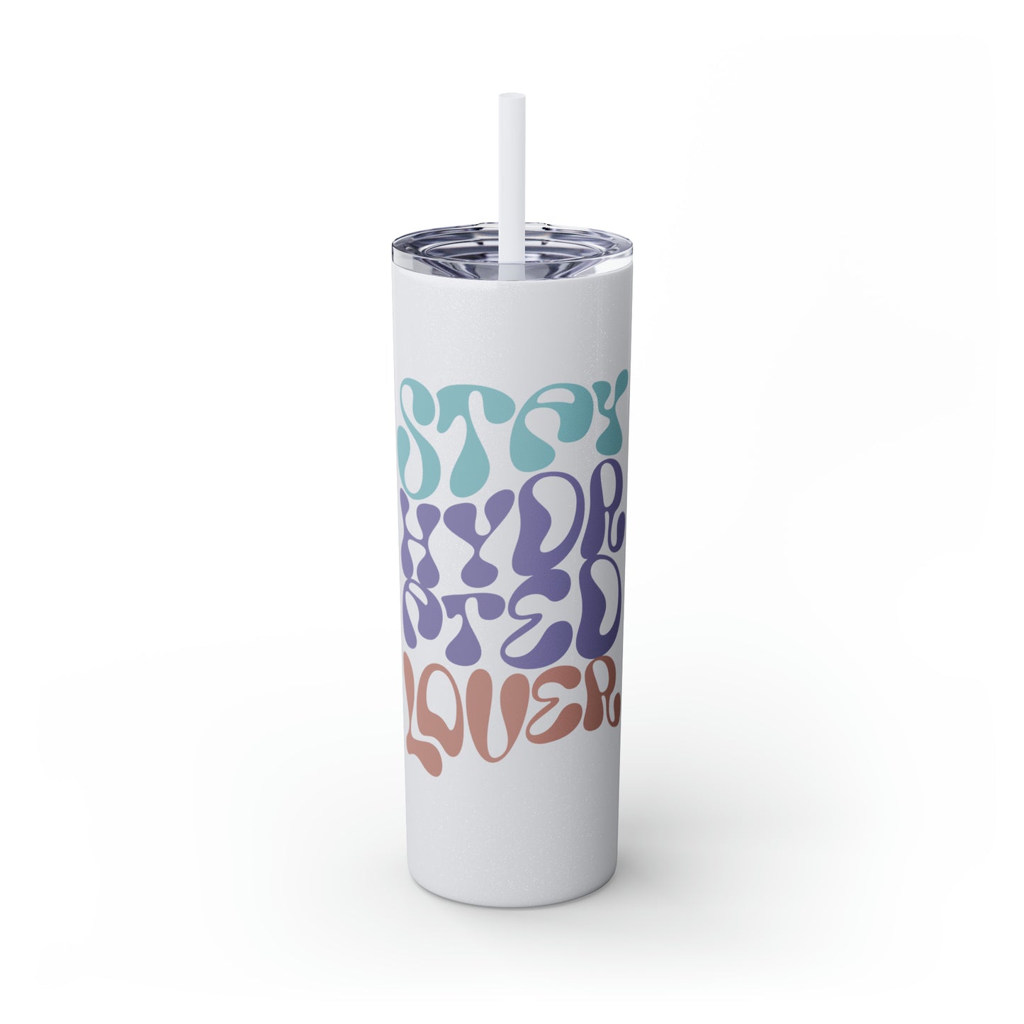 Glitter Skinny Tumbler with Matching Straw, Stay Hydrated Lover 20oz