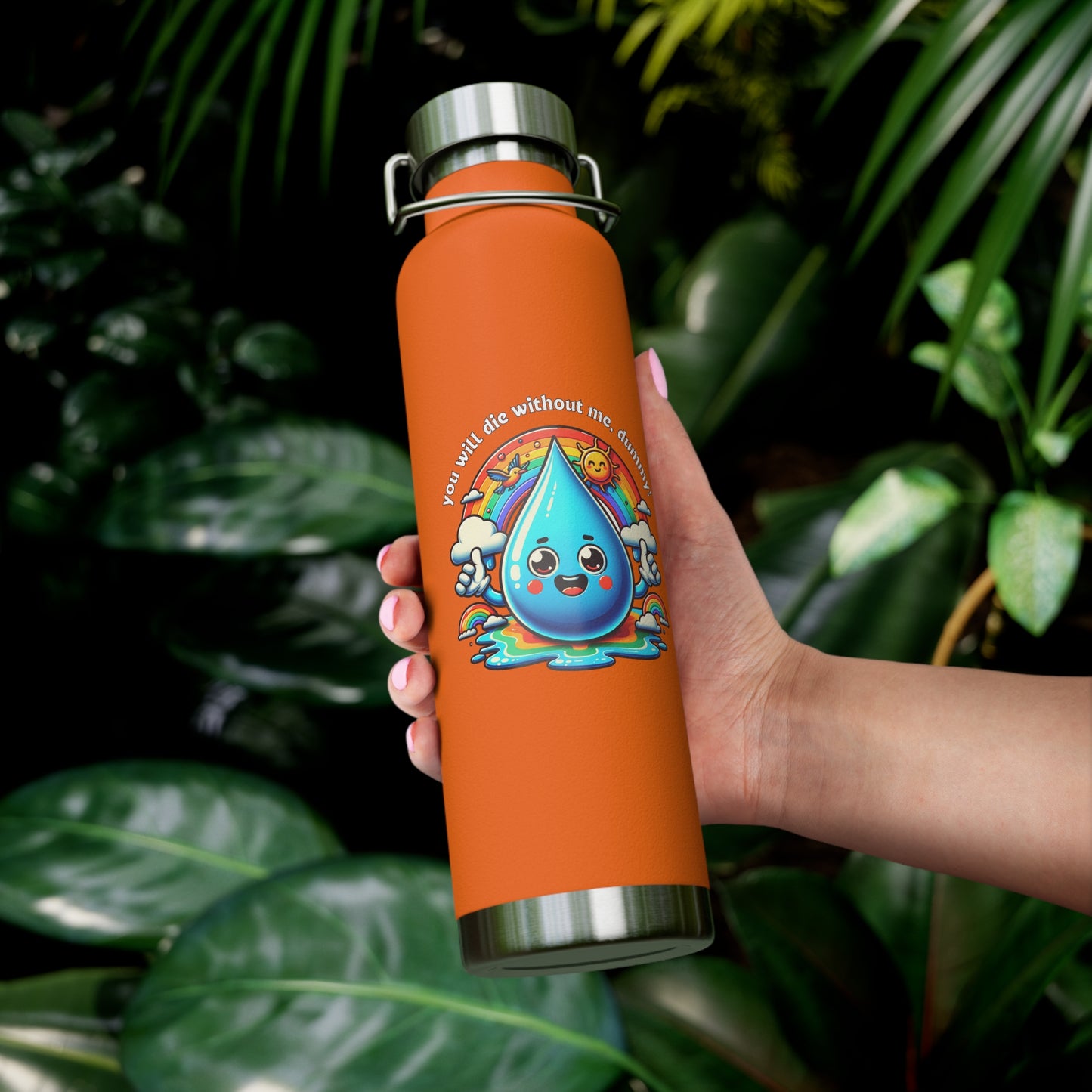 Stay Hydrated with Humor: 22oz Copper Vacuum Insulated Bottle Available in 7 Vibrant Colors