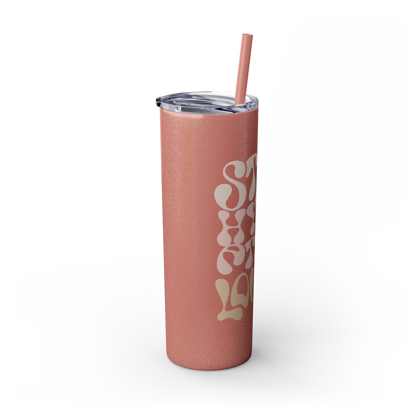 Glitter Skinny Tumbler with Matching Straw, Stay Hydrated Lover 20oz