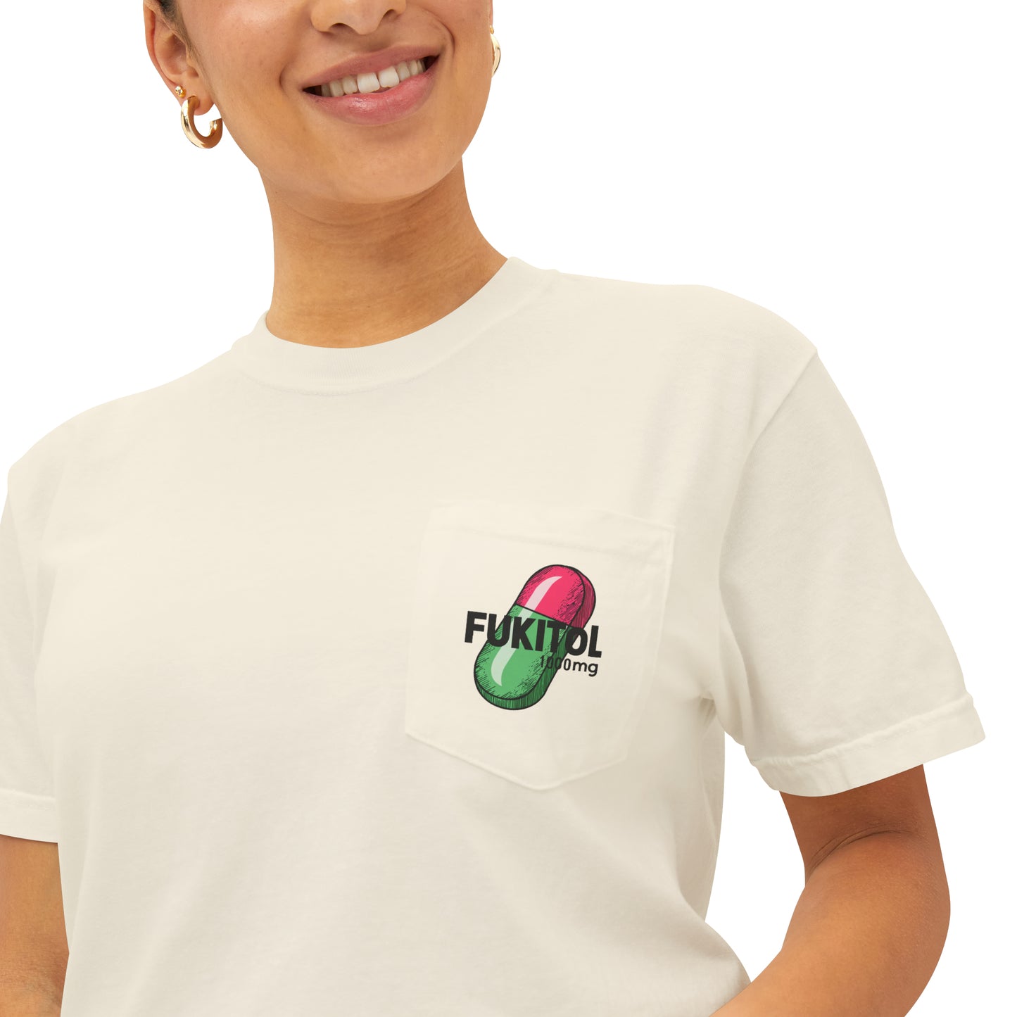 Fukitol 1000mg Design Get a Dose of Medical Laughter with Comfort Colors 6030 Unisex Garment-Dyed Pocket T-Shirt