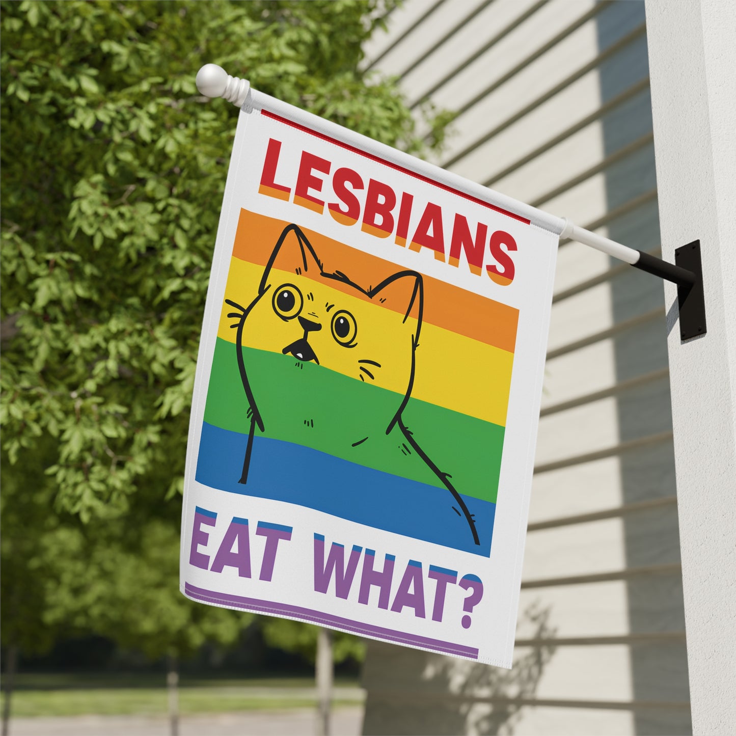 Garden & House Banner Celebrate Pride with Our 'Lesbians Eat What?' Cat Design