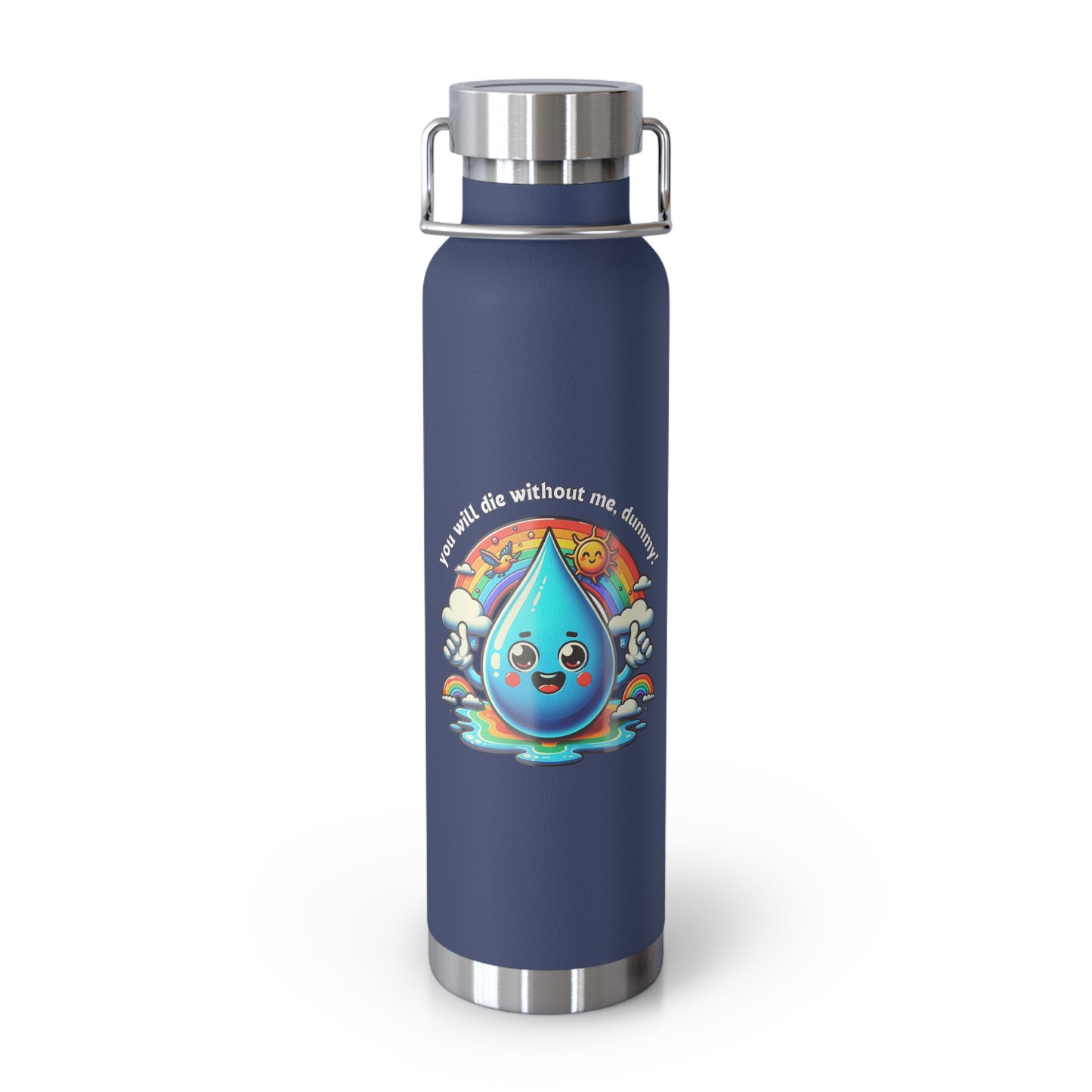 Stay Hydrated with Humor: 22oz Copper Vacuum Insulated Bottle Available in 7 Vibrant Colors