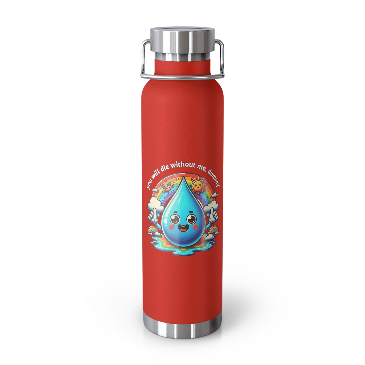 Stay Hydrated with Humor: 22oz Copper Vacuum Insulated Bottle Available in 7 Vibrant Colors