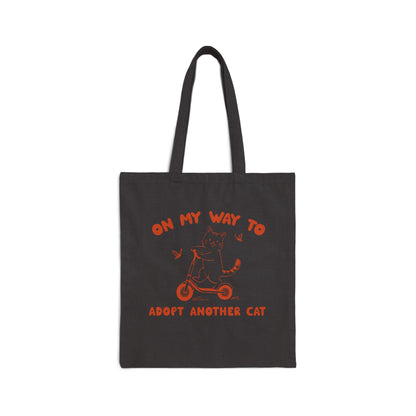 Cotton Canvas Tote Bag - Adopt Another Cat Cute Design