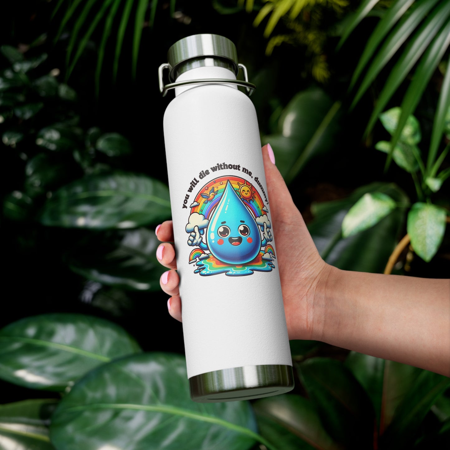 Stay Hydrated with Humor: 22oz Copper Vacuum Insulated Bottle Available in 7 Vibrant Colors