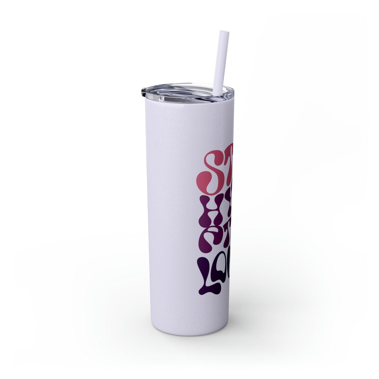 Glitter Skinny Tumbler with Matching Straw, Stay Hydrated Lover 20oz