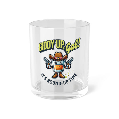 Western Cocktail Glass Set: Giddy Up Gal, Round Up Time Shooter Cocktail Glass 10oz