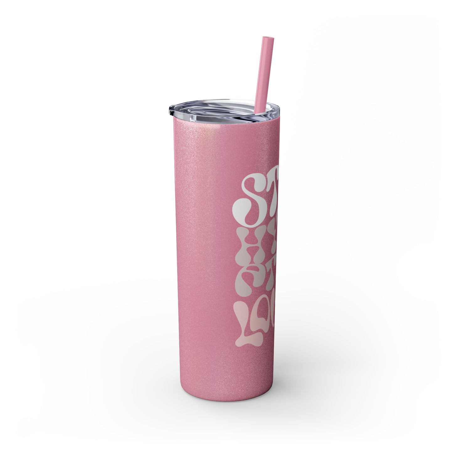 Glitter Skinny Tumbler with Matching Straw, Stay Hydrated Lover 20oz