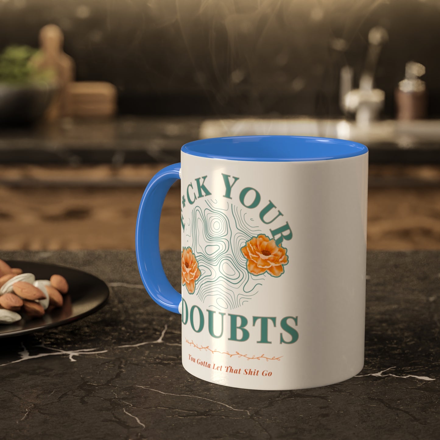 Colorful Accent Mugs, 11oz 'F*ck Your Doubts' 8 colors